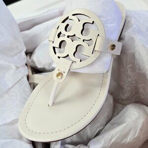 Tory Burch Miller Sandal - Calf Leather Style 36446 Color: Bleach White Size 9.5